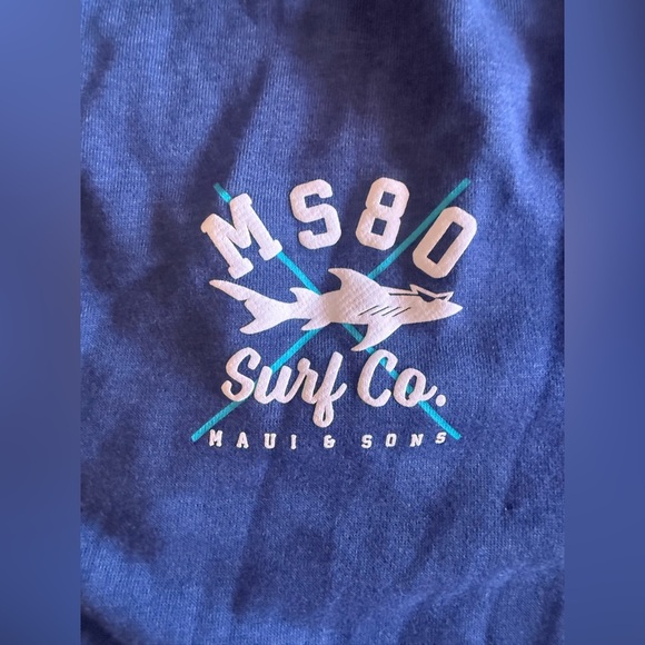 Maui And Sons Blue Hoodie Adult Sz M Florida 1980 spring lightweight pocket - Picture 12 of 16